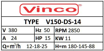 BOMBA SUMERG 6" DS14 15HP VINCO
